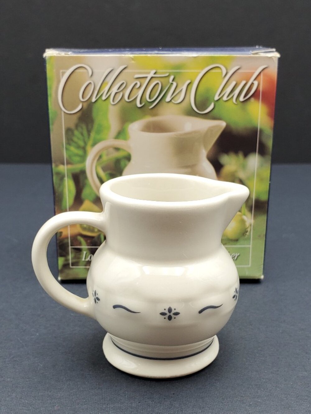 Longaberger Collectors Club Miniature Milk Pitcher Classic Blue Mini Jug